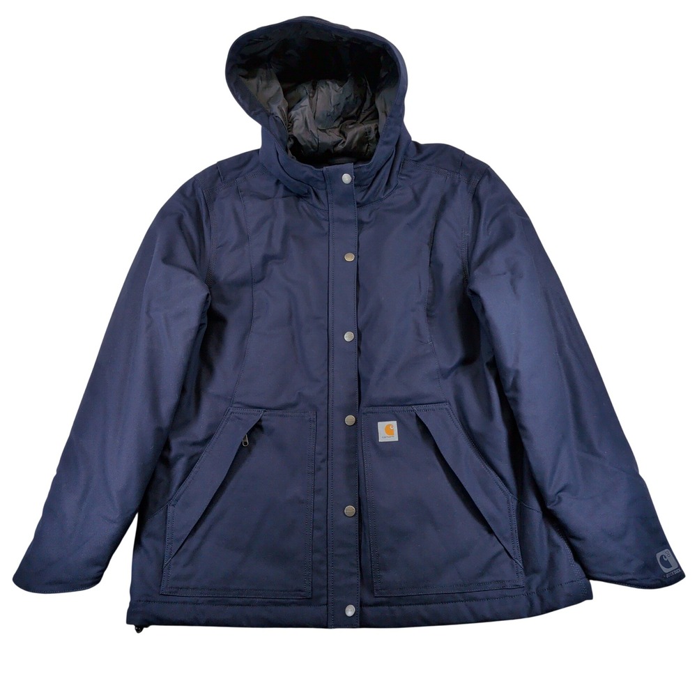 Carhartt Full Swing Cyder Jacket Duck Womens XL Navy Blue Insulated 102246 I26